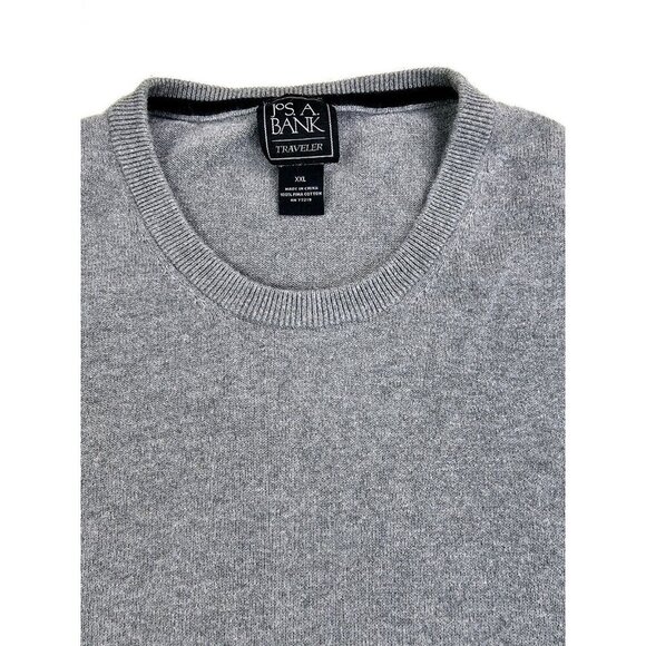 Jos. A. Bank Size 2XL Men's Gray Traveler Long Sleeve Pima Cotton Crew Sweater - Picture 5 of 8